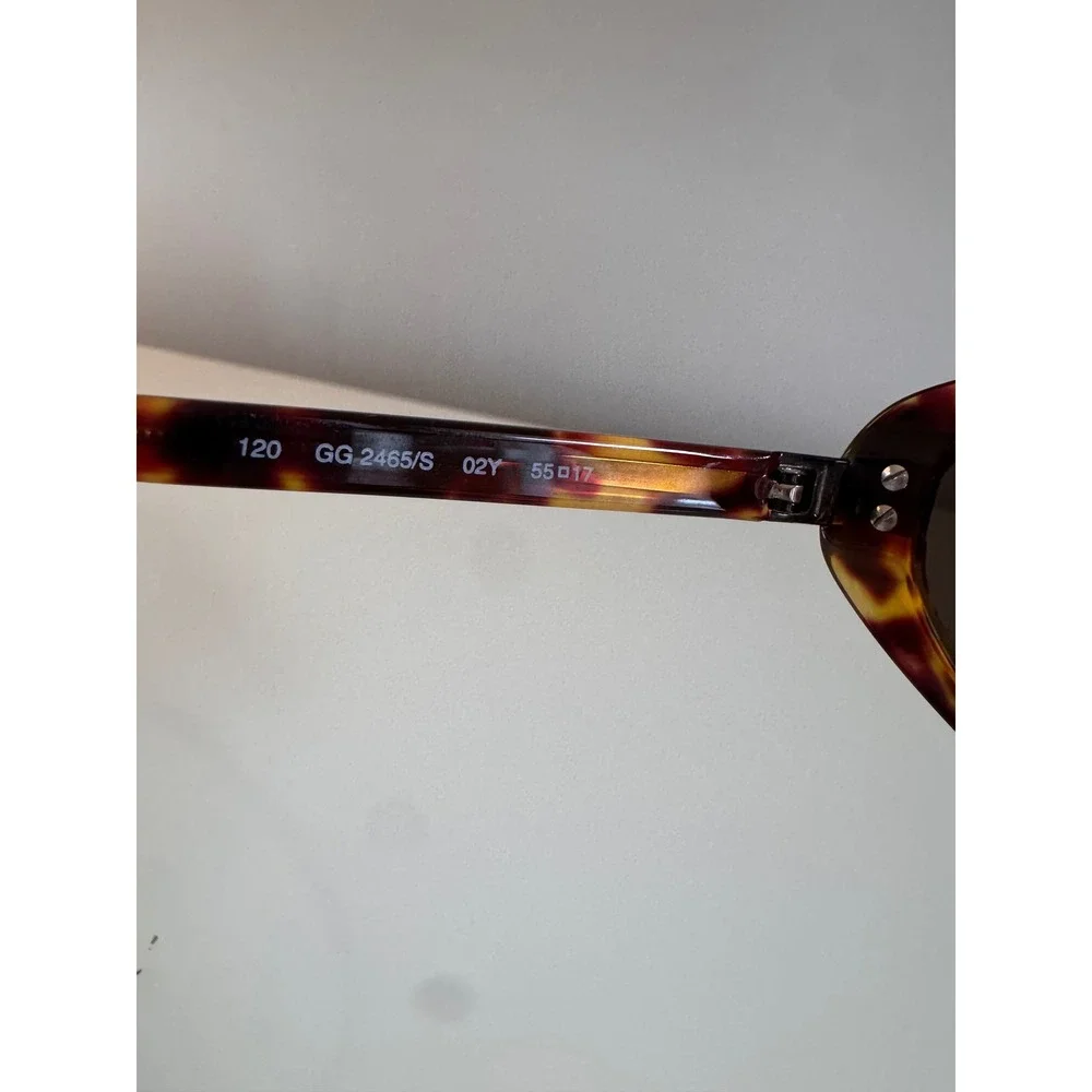 Gucci Vintage Y2K GG2465/S Tortoiseshell Oval Sunglasses Brown Made in Italy - Picture 8 of 16